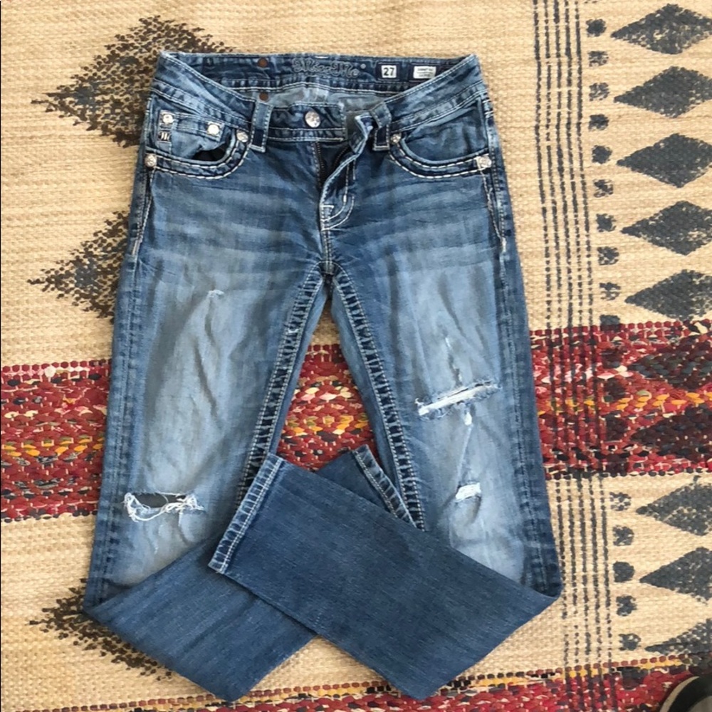 Miss Me Distressed Signature Skinny